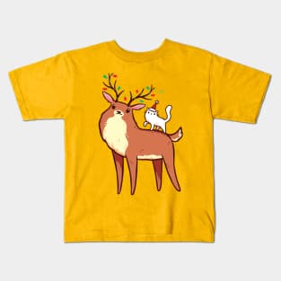 Reindeer and Kitten Kids T-Shirt